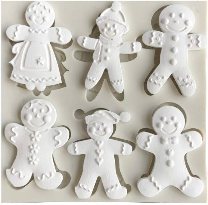 Gingerbread Man Christmas Series Silicone Mold Fondant Cake Mold Chocolate Candy Clay Mold Kitchen Cooking Tools