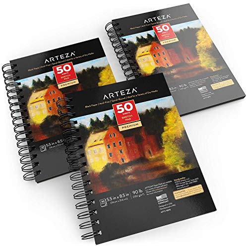 image for ARTEZA Black Sketch Pad, 5.5x8.5