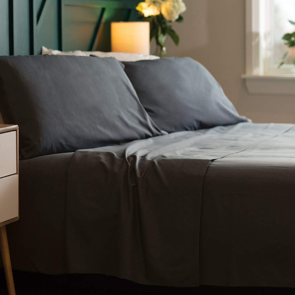 Bamboo Soft - Eco Friendly, Wrinkle Resistant Bamboo Fiber โ Hypoallergenic and Breathable Viscose from Bamboo Blend 4pc Sheet Set (Charcoal, Cal King)