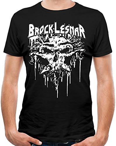 Houer Men's Brock Lesnar Professional Wrestler Crew Neck T-shirt Black