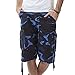 AOQ Men's Camo Cargo Shorts Cotton (34, Dark Blue Camouflage)