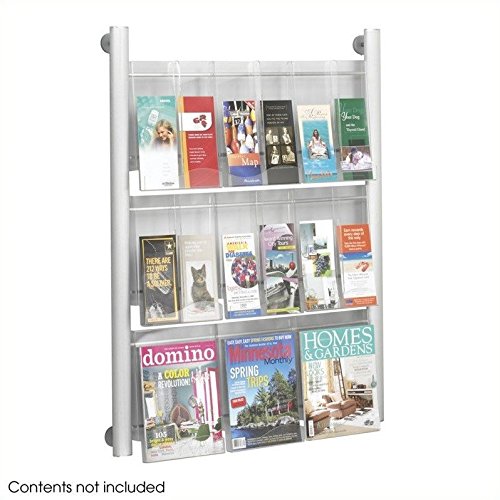 Safco Products 4134SL Luxe Magazine Rack, 9 Pocket, Silver
