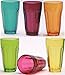 Circleware 44249 Heavy Base Colored Juice Drinking Glasses, Kitchen Entertainment Dinnerware Ice Tea Beverage Cups Glassware for Water, Milk, Beer, Whiskey and Bar Decor, Set of 6-12oz, Overture
