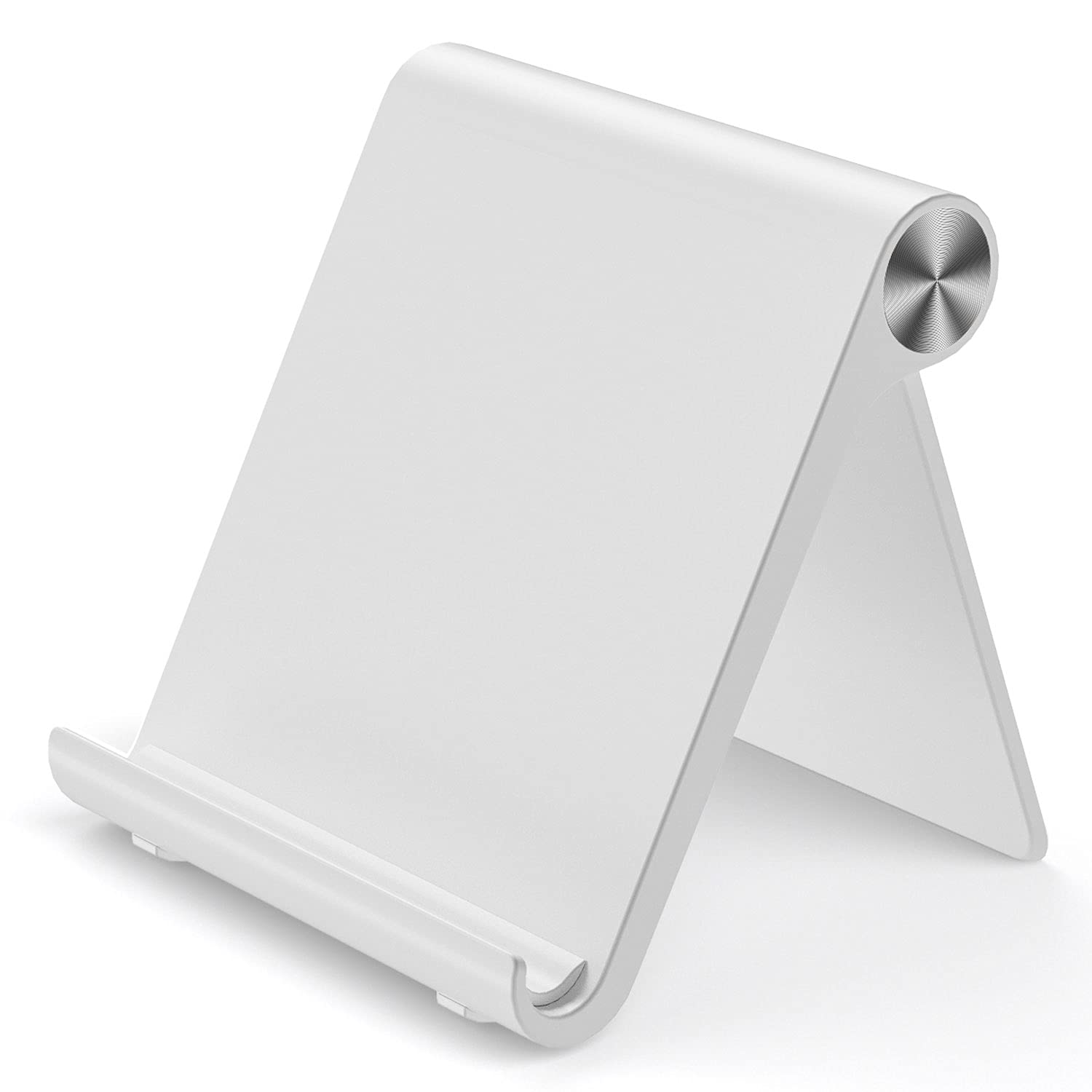 VOVIGGOL Mobile Phone Stand for Desk, Adjustable Desk Phone Stand, Foldable Phone Dock Cradle for iPhone iPad Tablet 4 to 7.9 Inch Smartphones (White)