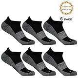 Antibacterial Running Socks, FOOTPLUS Men and Women Anti-Microbial Copper Socks 6 Pairs Large