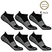 Antibacterial Running Socks, FOOTPLUS Men and Women Anti-Microbial Copper Socks 6 Pairs Large