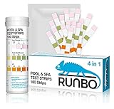 RUNBO 4 in 1 Pool & SPA Quality Testing Strips Easy