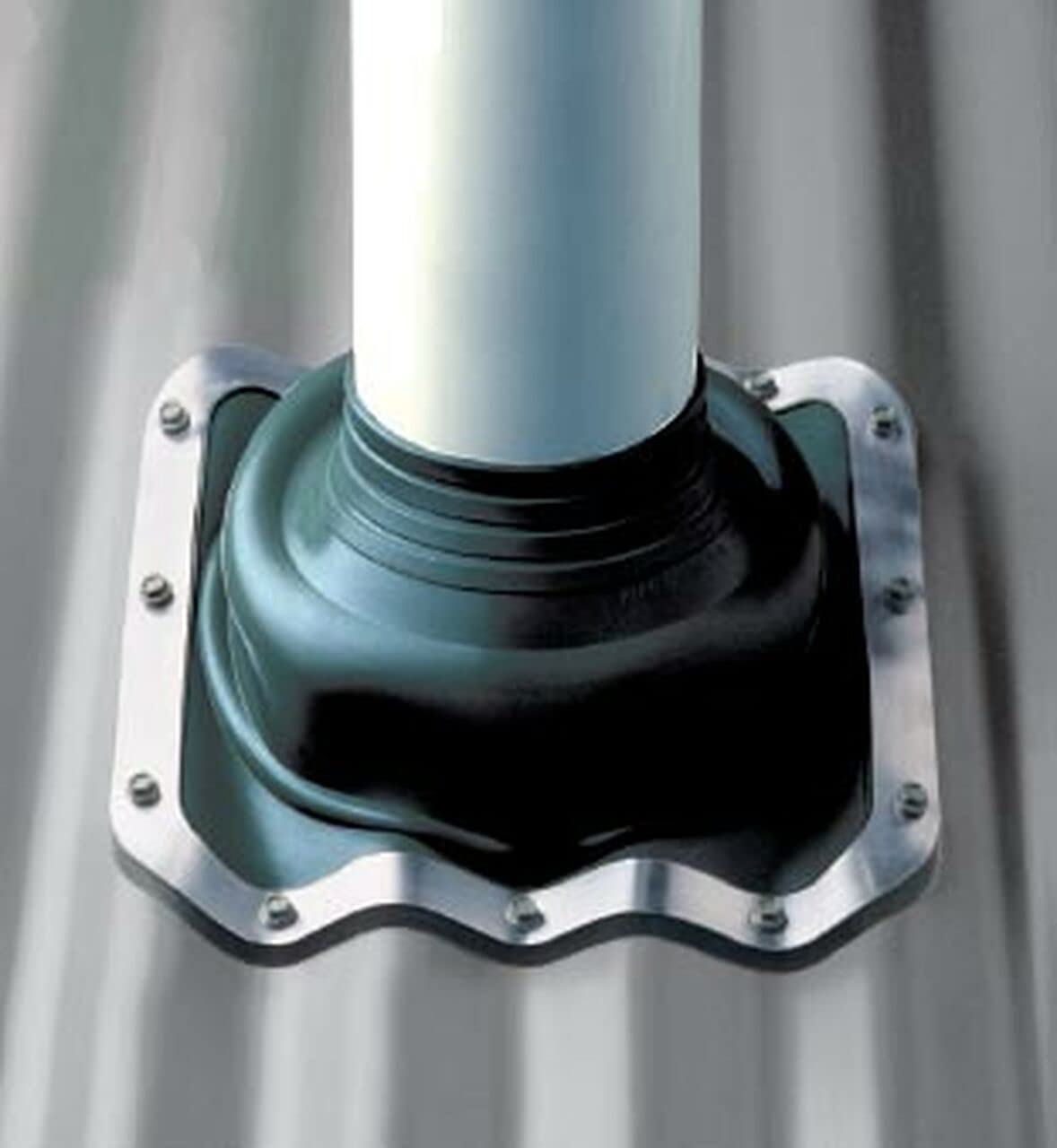 Black Rubber 03B Pipe Flashing for 5mm - 127mm (5") External Pipe diameters (221 x 221mm Base Size)