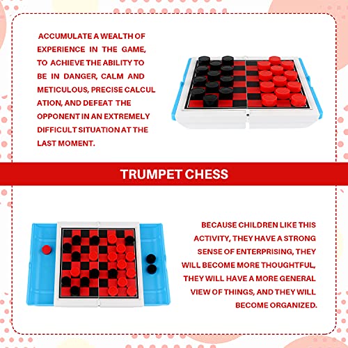Checkers Board Game Set 6.8 INCH X 6.8 INCH Foldable Black & Red