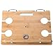 INNO STAGE Portable Bamboo Wine Table for Picnic, Foldable Snacks Cheese Board/Plate for Outdoor on Beach Park or Indoor Bed-4 Positions Holder for Glasses-Valentine's Day Gifts