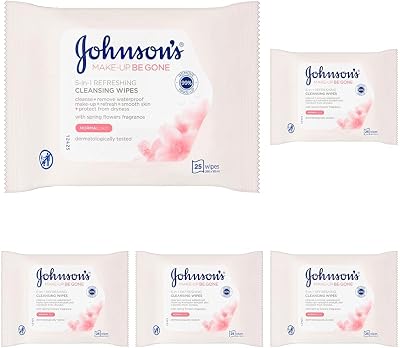 Johnson's Face Care Make Up Be Gone Refreshing Wipes 125 count
