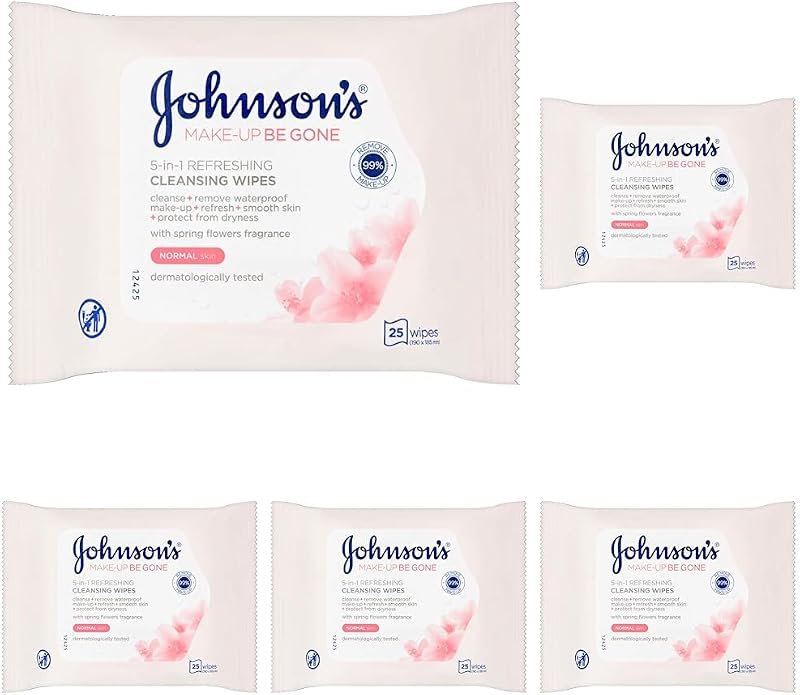 Johnson's Face Care Make Up Be Gone Refreshing Wipes 125 count