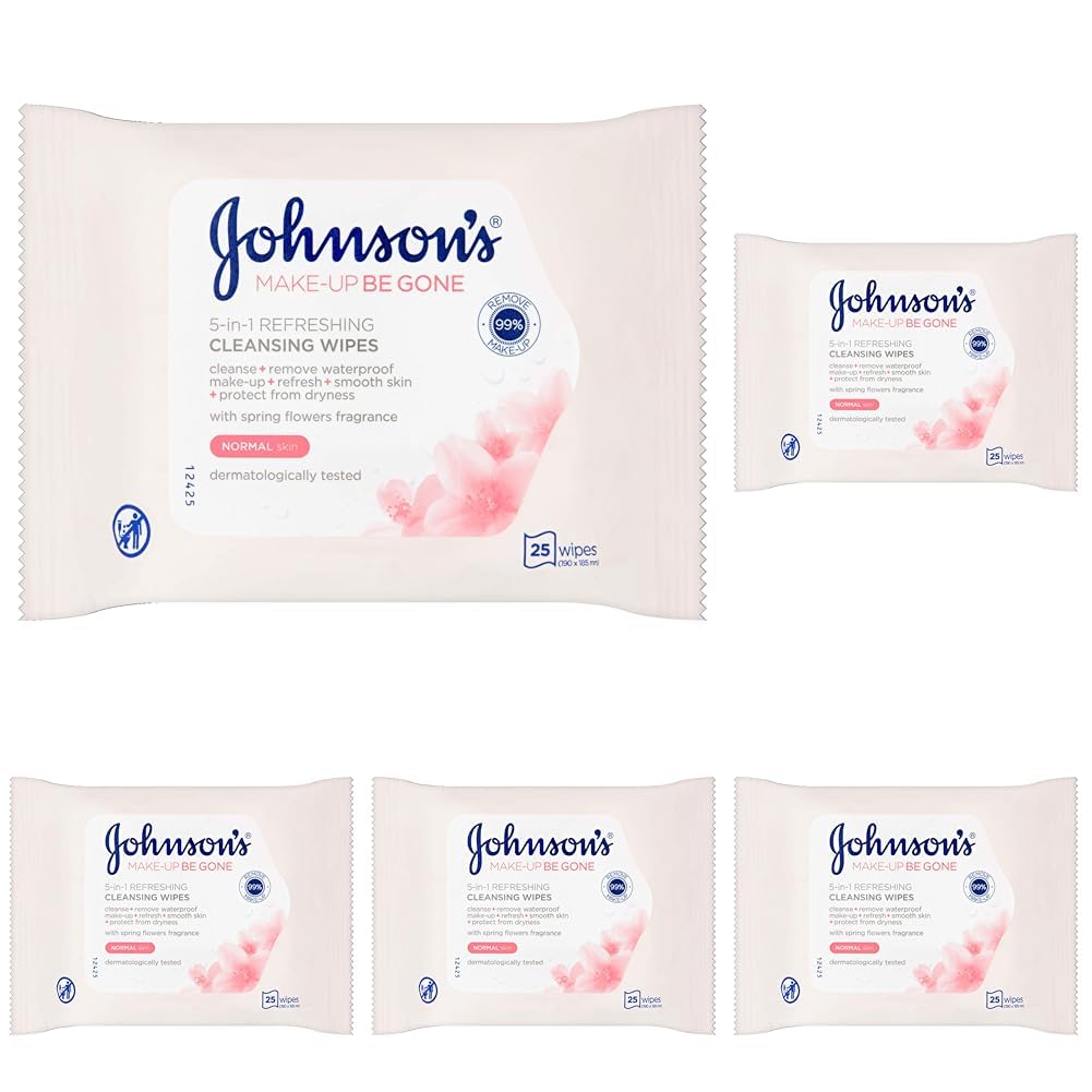 Johnson's Face Care Make Up Be Gone Refreshing Wipes - Pack of 125