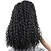 22inch Curly Faux Locs Crochet Hair Goddess Locs Crochet Braiding Hair Braids Mambo Hair Extension 24Roots/Pack (5pack, 1B#)