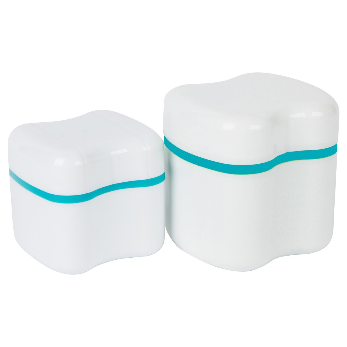 Attractive Denture Bath with Basket - European Style - Large - Teal: Health & Personal Care