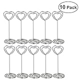 PIXNOR 10pcs Heart Shape Place Card Memo Picture Clip for Wedding Party Favor Decor