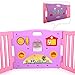 JAXPETY Baby Playpen Kids 8 Panel Safety Play Center Yard Home Indoor Outdoor New Pen (Pink)