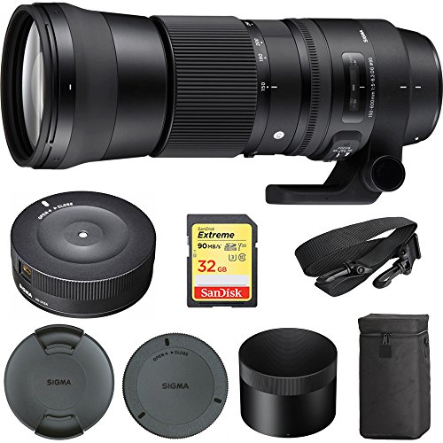 Sigma 150-600mm F5-6.3 DG OS HSM Zoom Lens Contemporary For Nikon DSLR Cameras (745-306) With Sigma USB Dock For Nikon Lens & Sandisk Extreme 32GB Professional SDHC Class 10 UHS-II Memory Card