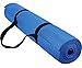 Reehut 1/4-Inch High Density - Exercise Yoga Mat with Carrying Strap for Fitness & Workout (Blue)