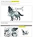 iwallsticker 3D Wolf Moon Wall Decal Sticker Art Decor Decal Home Living Room Bedroom Office Corp Mural