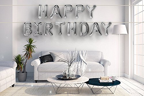 Best-Stuff Silver Aluminum Foil Balloons Banner 16", Mylar Balloons for Birthday Party Decoration, Outdoor Birthday Events, Birthday Party Supplier