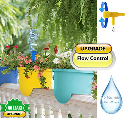 12 Pack Plant Waterer Self Watering Devices with Water Droplet Speed Control Valve Vacation Self Irrigation Watering System Automatic Watering Plants on Vacation