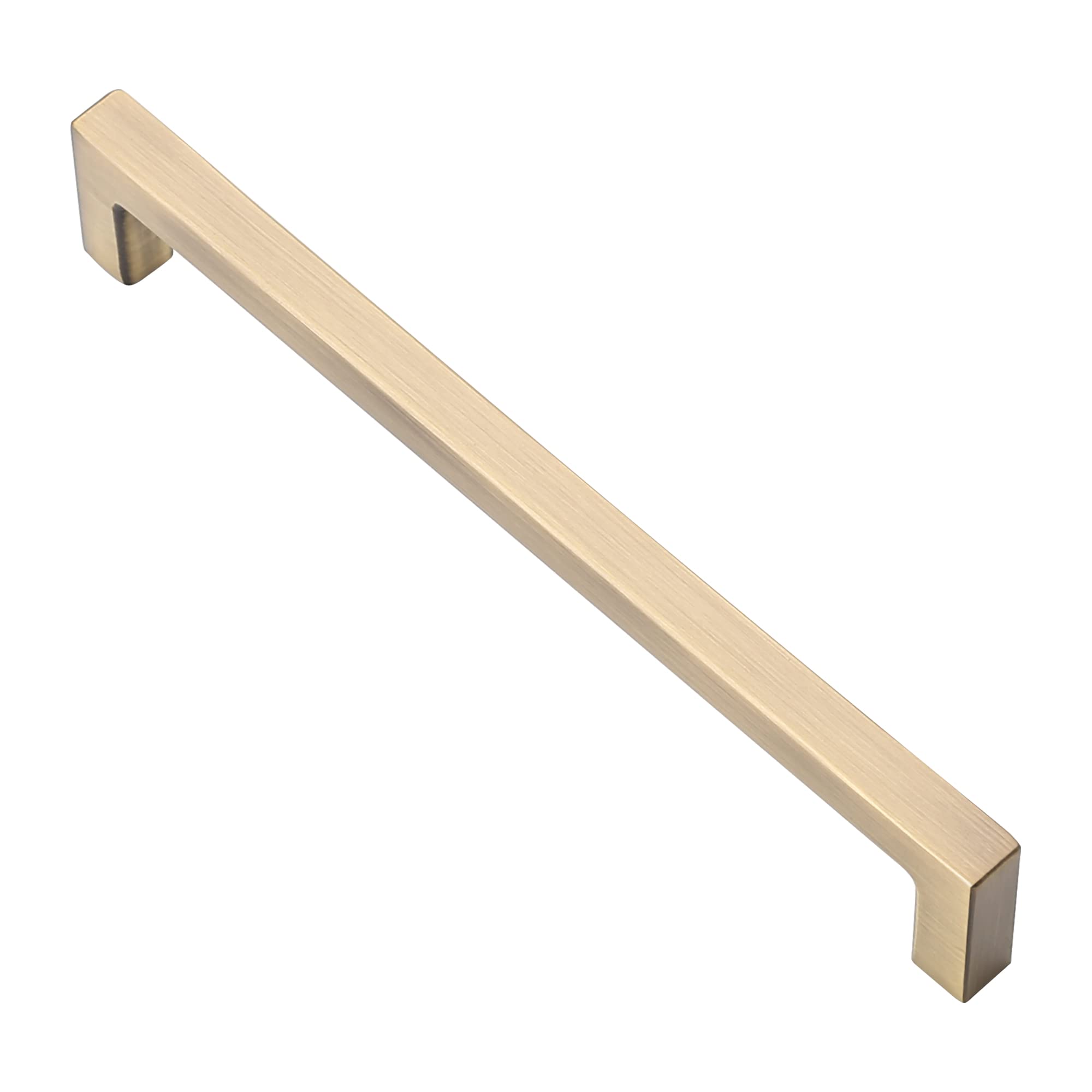 Photo 1 of Alzassbg 10 Pack Brushed Antique Brass Cabinet Pulls, 6-1/4 Inch(160mm) Hole Centers Cabinet Handles Square Kitchen Hardware for Drawer Dresser Handle Pull AL3041AB