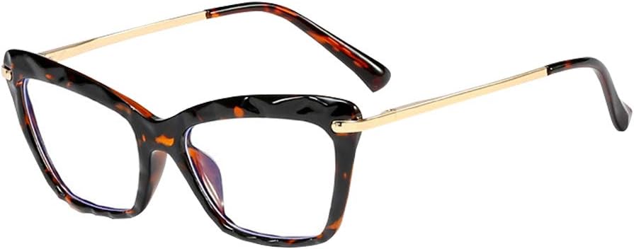 Hzhaodasi Blue Light Blocking Glasses Cateye Classic Computer Eyeglasses TR90 Frame Transparent Lens Spring Hinges Eyewear for Women (Leopard)