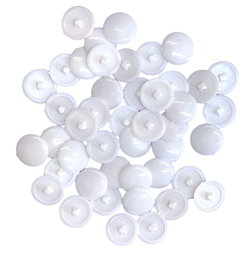 TERF® White Press-Fit Pozi Cover Cap 12mm (1/2 Inch) Diameter Push It Clip On for Pozidriv Head Ø 6g - 8g (3.5mm - 4mm) Screw Size - Pack of 100