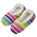 4pk Women's Warm & Cozy Feet Fuzzy Slippers Non-Slip Lined Socks Booties Indoor, M/L (7-9), Multicolor