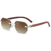 KAJILA Rimless Trendy Sunglasses Men&Women Frameless Unisex Sunnies Hexagon Fashion Lens Gafas de Sol Hombre(3050)