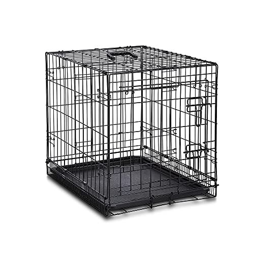 Amazon Basics Single Door Folding Metal Dog Crate Kennel with Liner