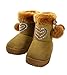 vivace Little Girl's Heart Deco Flat Pom Pom Ankle Boot