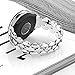 TOYOUTHS Compatible with Samsung Galaxy Watch 7/FE/6/5/4 40mm 44mm Bands, 20mm Metal Chain Strap for Galaxy Watch 6 Classic 43mm 47mm/Watch 5 Pro 45mm/Watch 4 Classic/Watch 3 41mm/Active 2, Silver