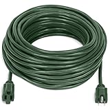 Outdoor Power Extension Cord 100FT, Fosmon UL Listed 16/3 SJTW 16AWG 125V 10A 1250Watt Grounded Durable Outdoor/Indoor Extension Power Cord (Green)