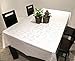 LEEVAN Wipe Clean Heavy Weight Stylish Geometry Pattern White Table Cover Spill-proof Water-proof Oil-proof Vinyl PVC Tablecloth, Rectangle 54 x 108 Inch