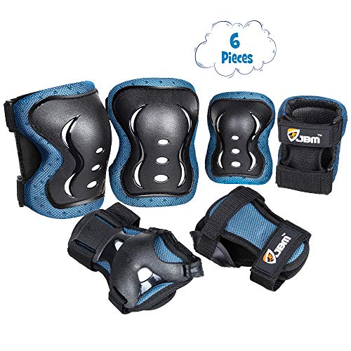 JBM Kids Knee Pads and Elbow Pads with Wrist Guards and Adjustable