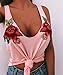Farktop Women's Rose Bustier Bra Vest Embroidered Sleeveless Floral Print Loose V Neck Tank Top