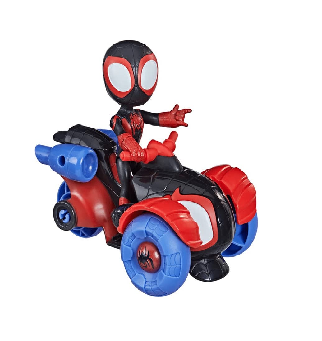 SPIDEY AND HIS AMAZING FRIENDS Marvel Miles Morales Action Figure And Techno-Racer Vehicle, For Kids Ages 3 And Up