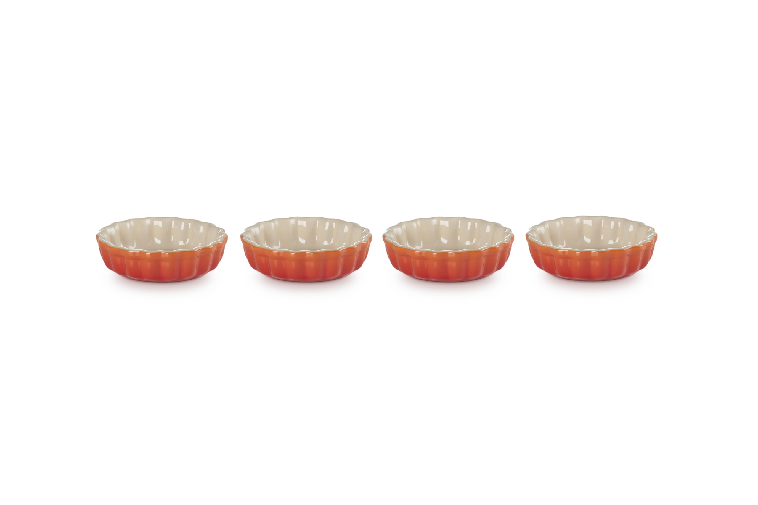 Le Creuset Stoneware Set of 4 Tartlet Dishes, 0.2 L, Volcanic, 91017411090000