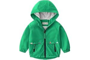 Volunboy Toddler Boys Windbreaker Casual Outerwear Kids Lightweight Zip Hooded Jacket Baby Cute Dust Coat