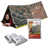 Grizzly Gear Emergency Thermal Tent | Weatherproof Mylar Disaster Survival 2-Person Bivouac 2-Pack | 8 ft x 3 ft | Compact Lightweight Hiking/Camping/Backpacking Shelter | Premium Prepper