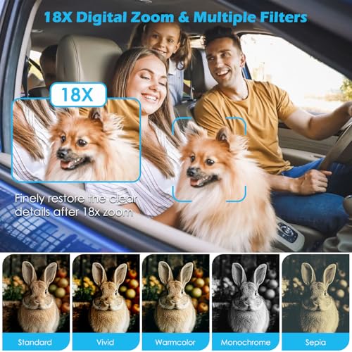Digital Camera, 5K 75MP UHD Digital Camera with 64GB Micro SD Card, 2.83-inch 180° Rotatable Screen, 18X Zoom, Anti-Shake, Compact Camera for Kids, Adults, Beginners (Black)