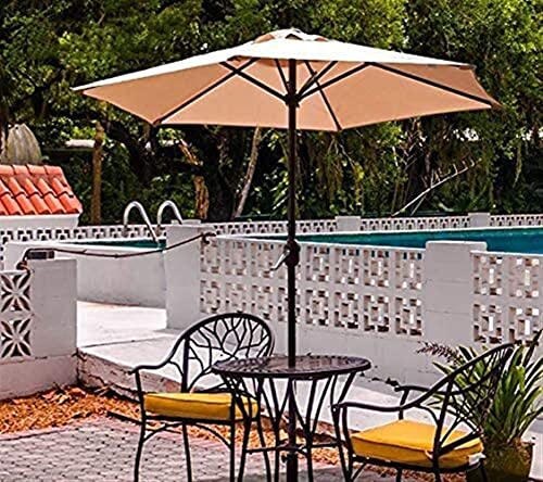 CCLLA Outdoor Garten Sonnenschirme 6,5ft / 2m Outdoor Garten Patio Tisch Sonnenschirm Regenschirm mit brauner… – Bild 6
