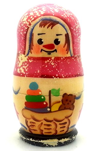 Snowman Russian Nesting Dolls Hand Painted 5 Piece Set 4 inch tall