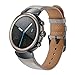 Kartice Compatible ASUS ZenWatch 3 Band,Vintage Genuine Leather Watch Band Strap Replacement Watchband with Secure Metal Clasp Buckle for ASUS ZenWatch 3 WI503Q (Grey-14mm)