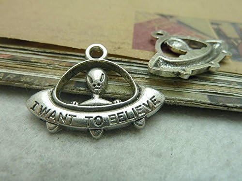 Antique Silver Alloy Pendants - Alien - 22mmx30mm - 10 PCS (JP200)