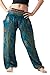 B BANGKOK PANTS Harem Pants Women Boho Clothes with Pocket (Green Peacockeye, One Size)