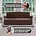 Gorilla Grip Original Velvet Slip Resistant Large Sofa Protector for Seat Width up to 70 Inch, Patent Pending Furniture Slipcover, 2 Inch Straps, Couch Slip Cover Throw for Pets, Dogs, Sofa, Chocolate