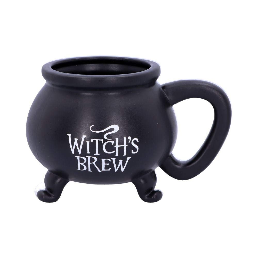 Nemesis Now U4791P9 Smooth Black Witch's Brew Cauldron Mug 13.5cm, Resin w. Stainless Steel